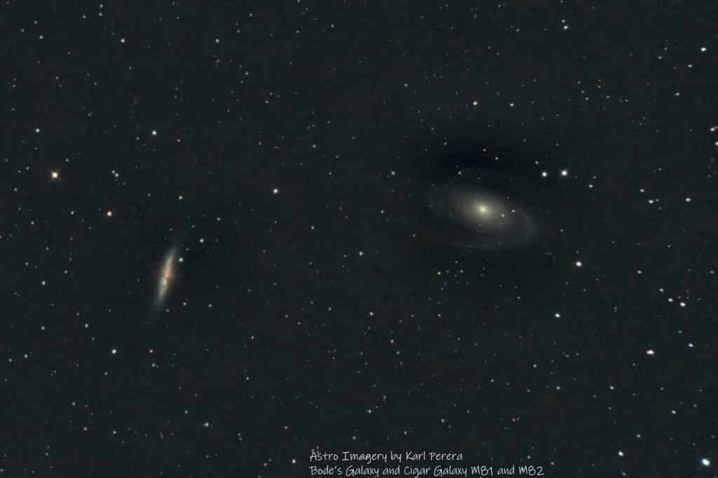 Bodes Galaxy and Cigar Galaxy after processing and gradient removal