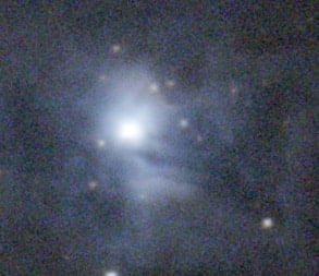 close up of one stacking of images of Iris Nebula