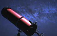 telescope pointing to a galaxy