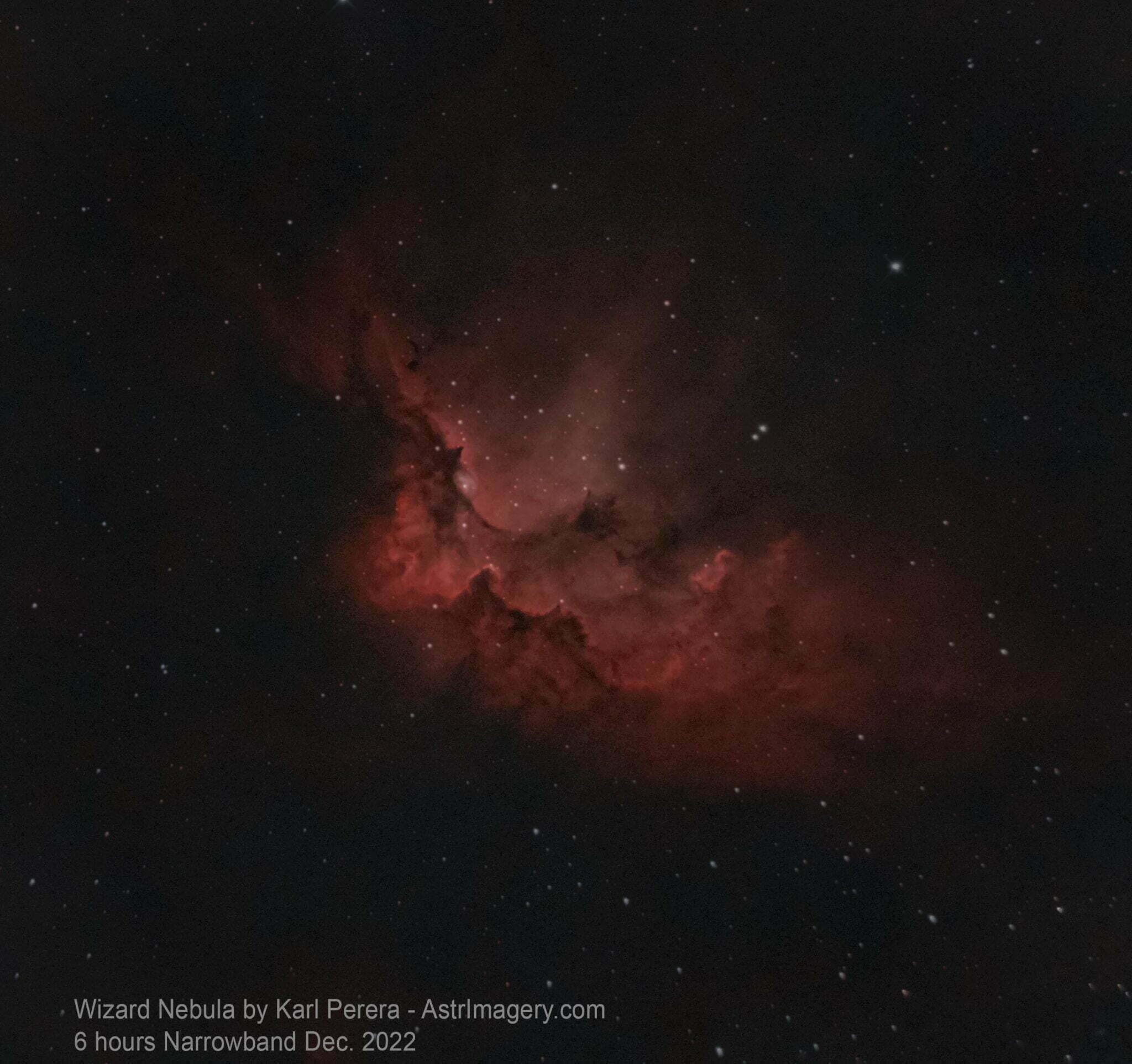 wizard nebula taken with cooled camera but no Astrophotography Calibration Frames