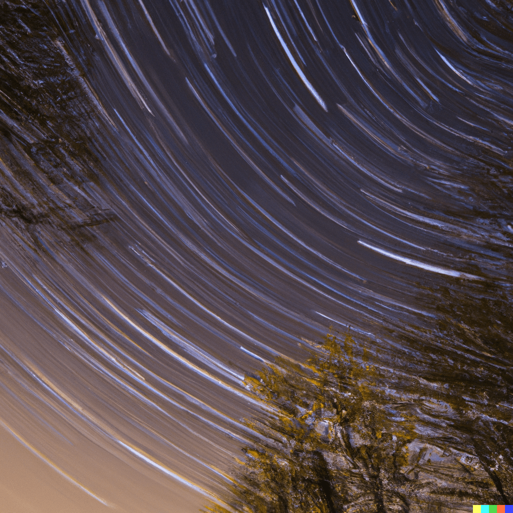 a sky filled with star trails-min
