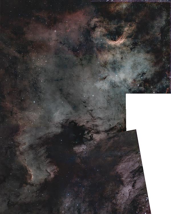 Mosaic image of North American Nebula processed and seams removed